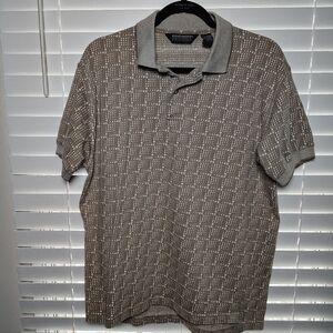 Knightsbridge Patterned Polo Shirt in Brown Medium